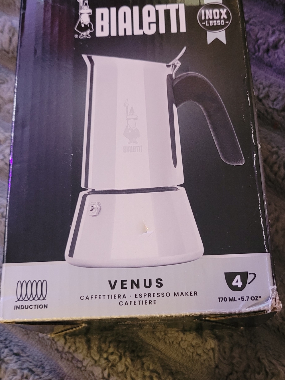 Bialetti Venus Stainless Steel Espresso Maker - White